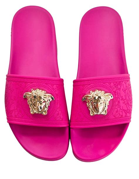 versace sliders pink|hot pink versace slides.